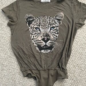 Free People x Daydreamer Tiger Tee Bodysuit.